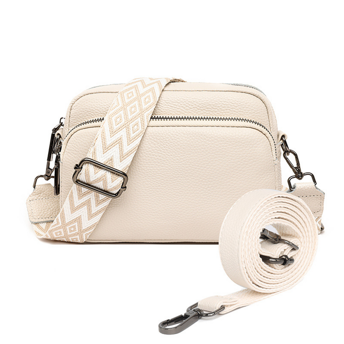 Noir&amp;Blanc Atlas Leather Crossbody purse by NomadandFashion