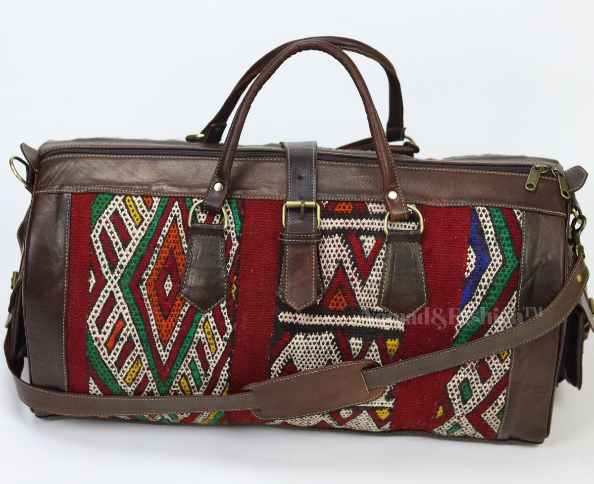 Leather Kilim Travel Bag-Atlas Nomad