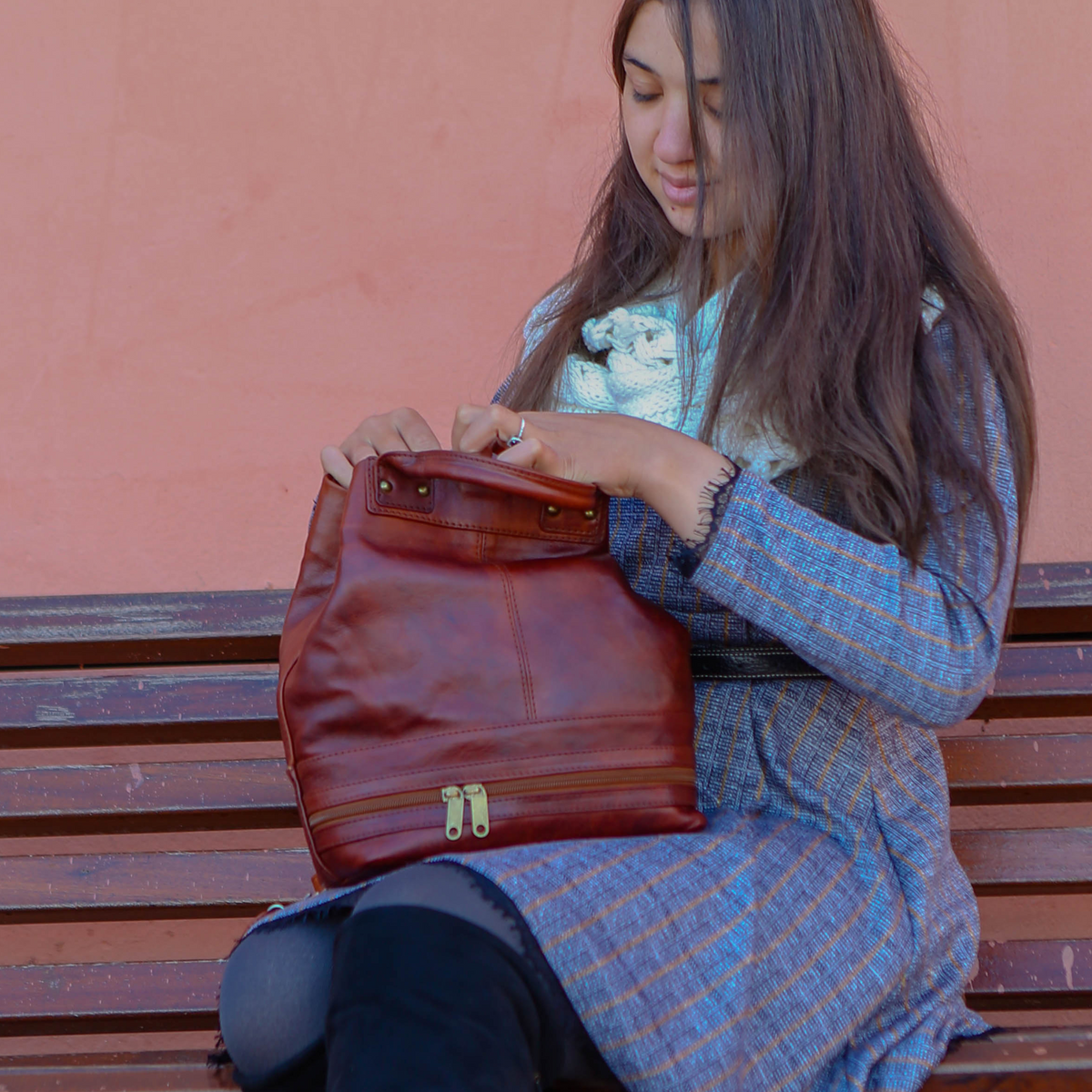 leather Bucket bag