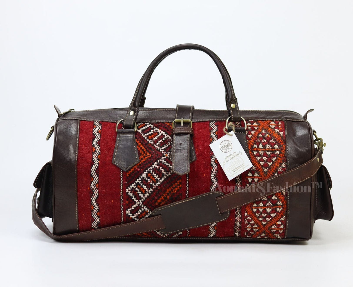 Leather Kilim Travel Bag-Atlas Nomad