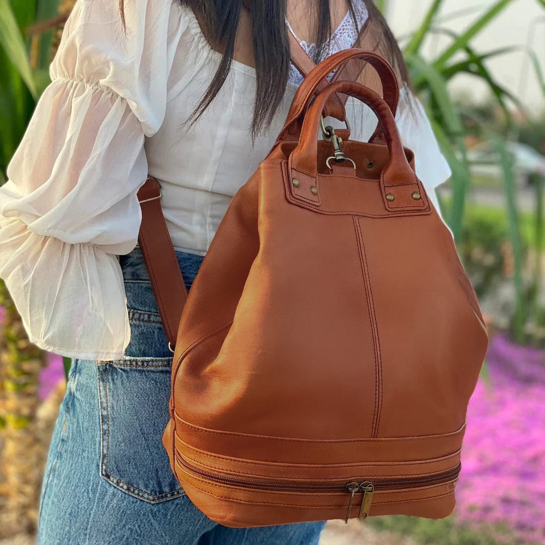 Bolso tipo cubo de piel hecho a mano - Colección Safari