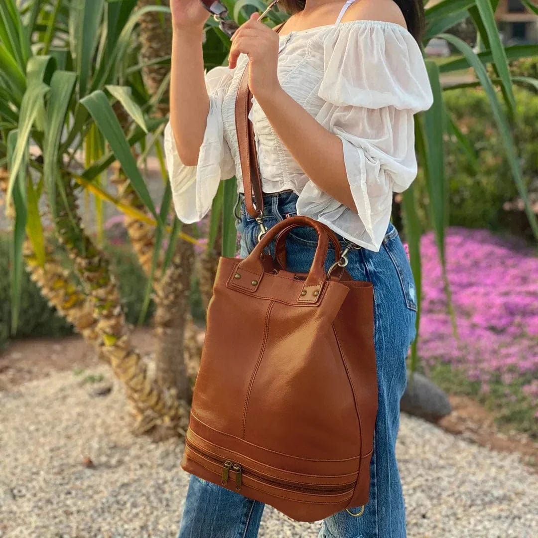 Handmade Leather Bucket Bag-Safari collection