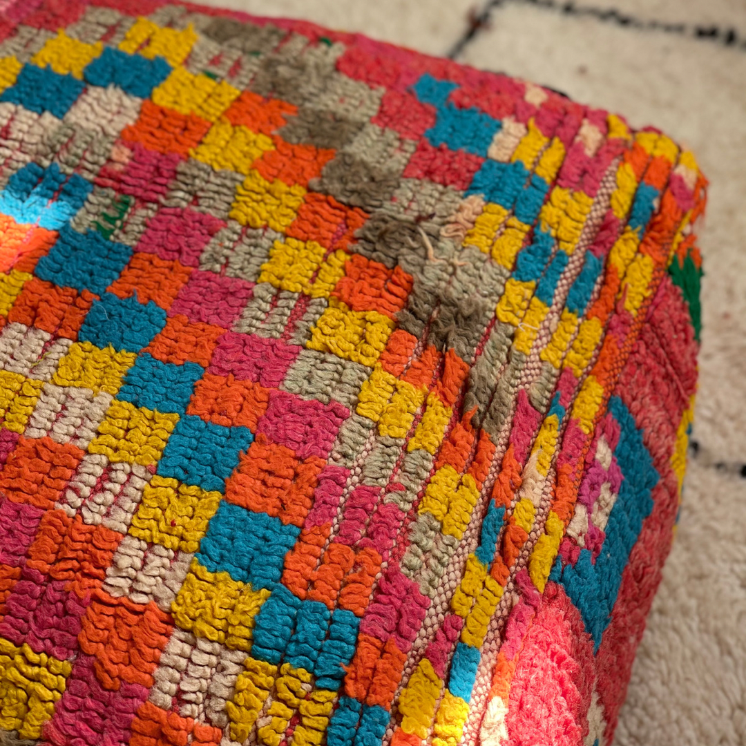 Vintage Berber Pouffe - 113