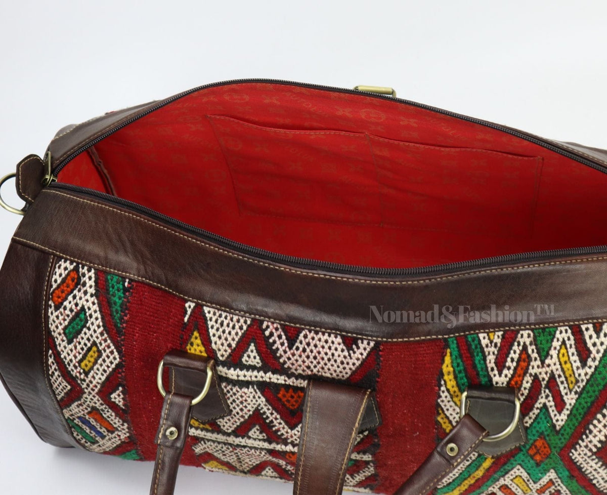 Leather Kilim Travel Bag-Atlas Nomad