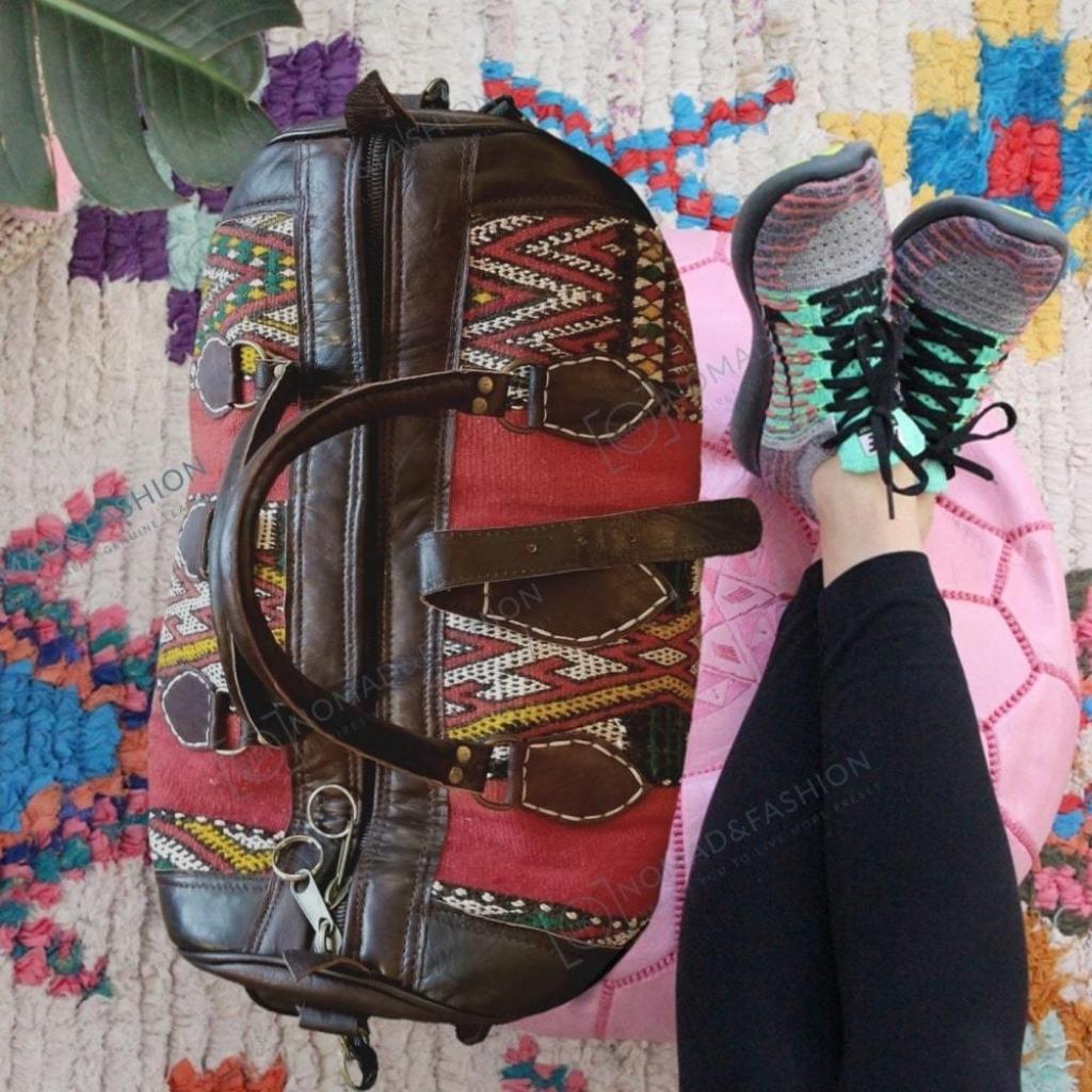 Leather Kilim Travel Bag Brown - FREE SHIPPING OFFER