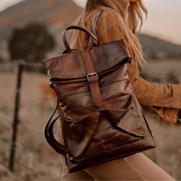 Nomad Trekker Unisex Leather Backpack