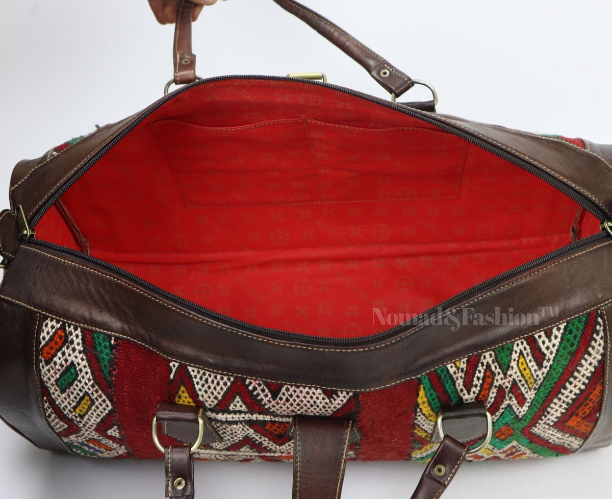 Leather Kilim Travel Bag-Atlas Nomad