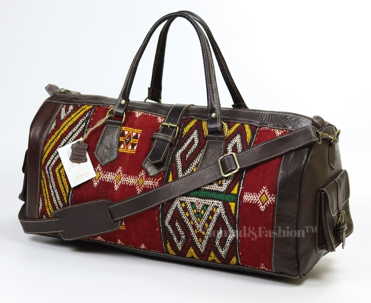 Leather Kilim Travel Bag-Atlas Nomad