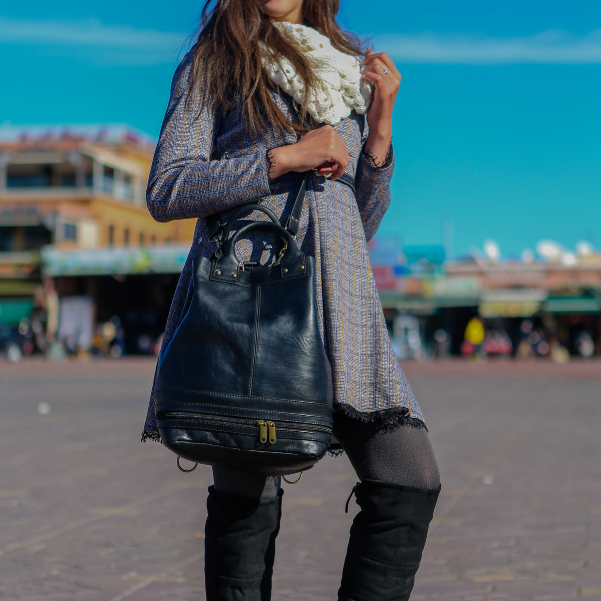 leather Bucket bag