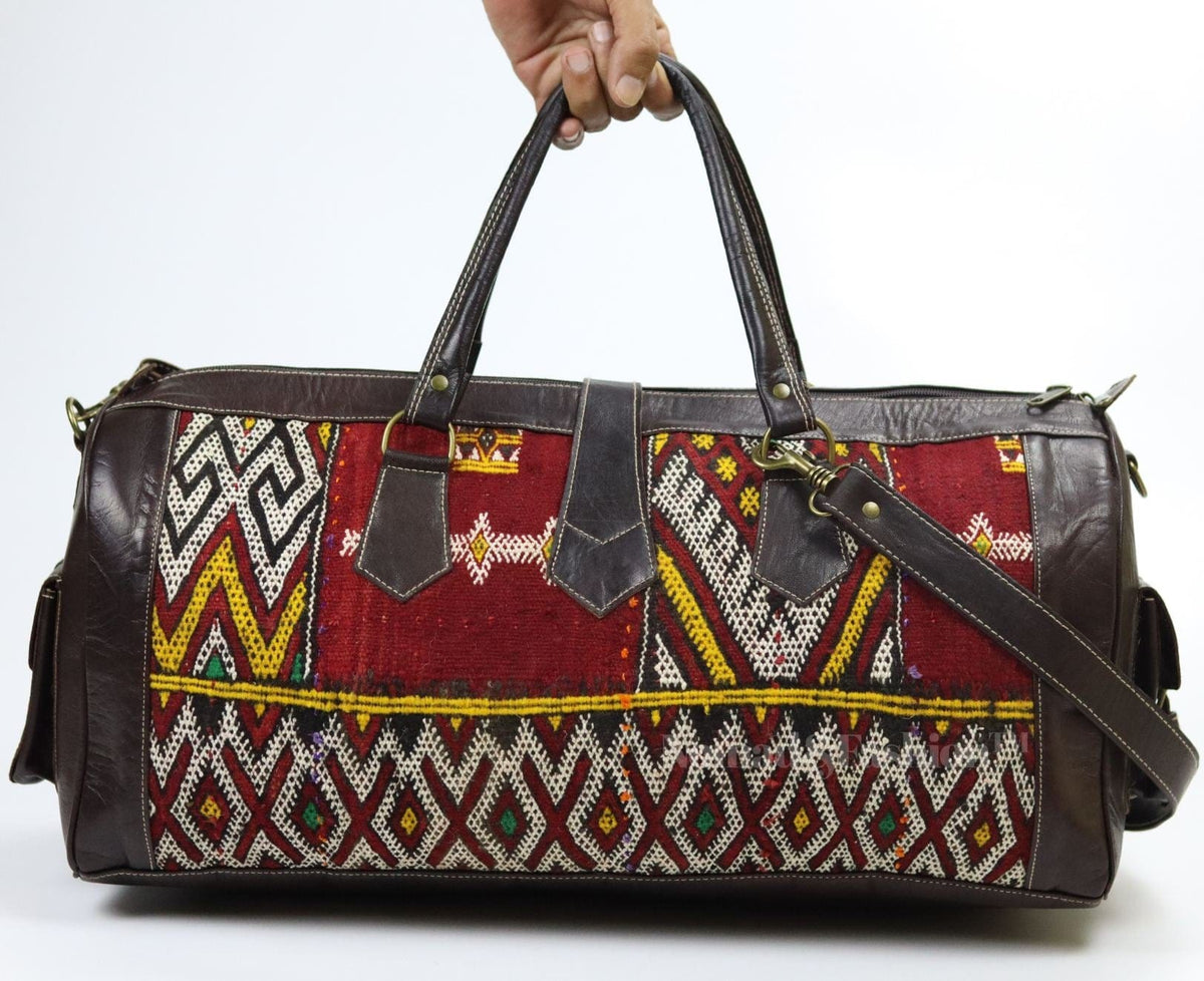 Leather Kilim Travel Bag-Atlas Nomad