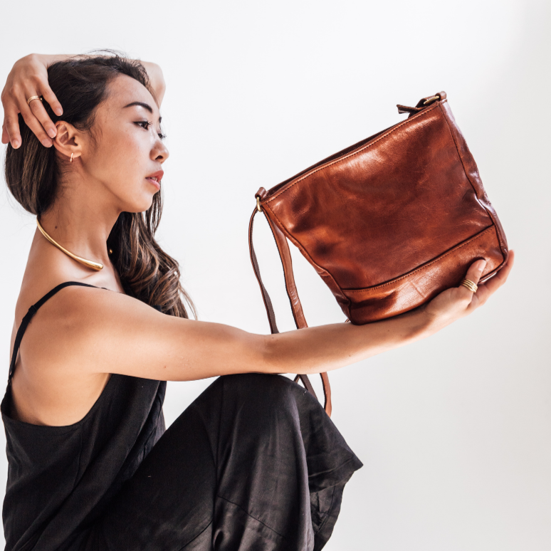 Nomadic Handmade Leather Crossbody Bag Veg-Tanned Soft Leather Bag