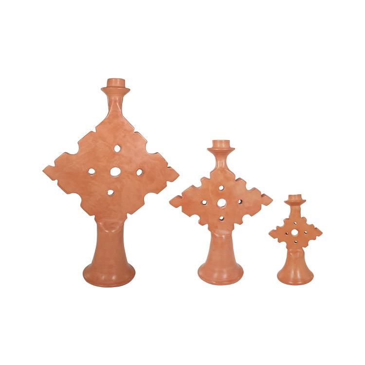 SET OF 3 Tadelakt Triangle Candlestick