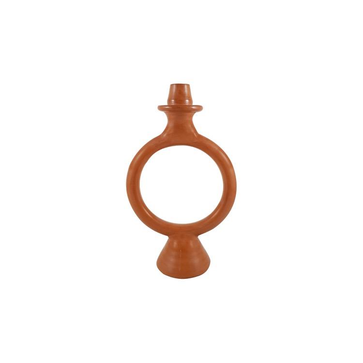 Set of 2 Ring Candle Holder Terracotta