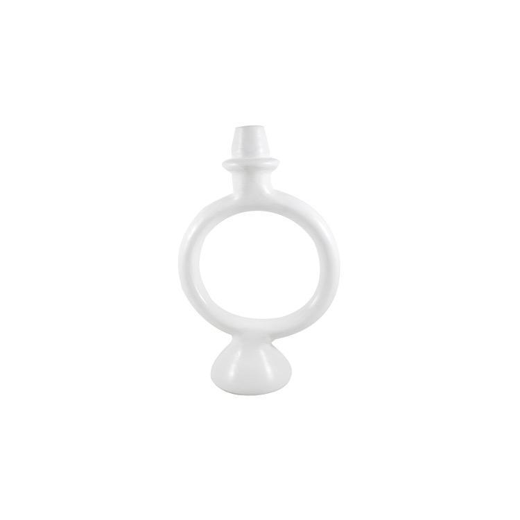 Set of 2 Ring Candle Holder White