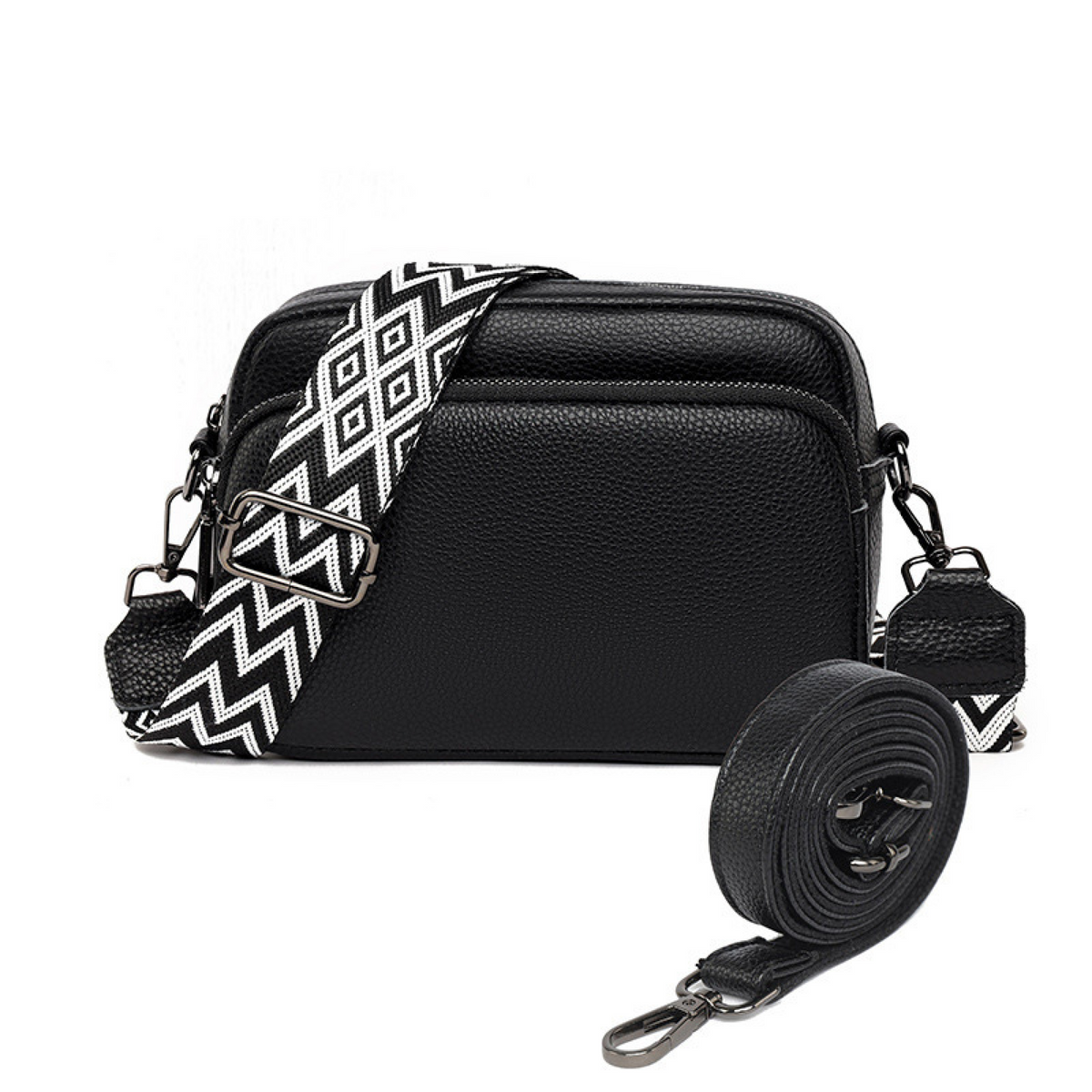 Noir&amp;Blanc Atlas Leather Crossbody purse by NomadandFashion