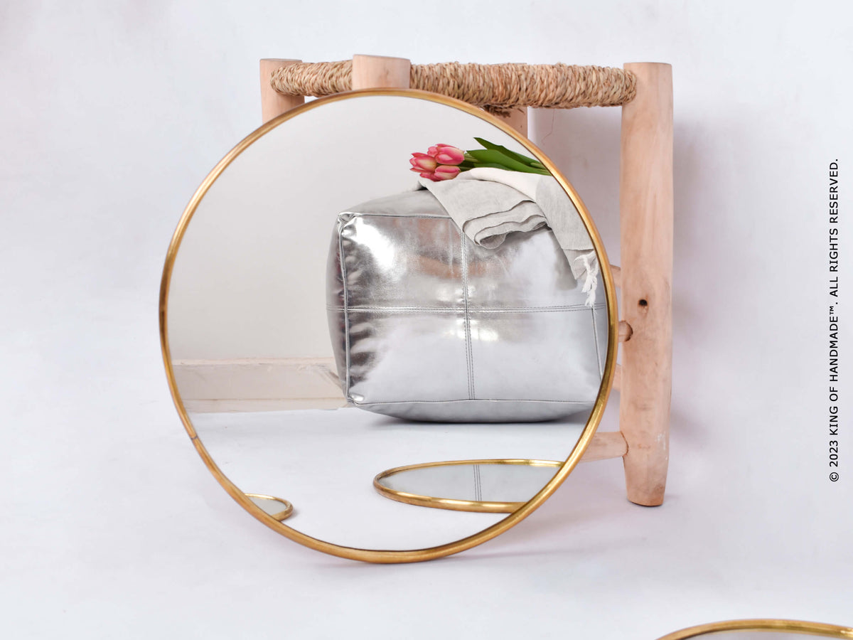 Decorative Gold Round Wall Mirror | Statement Piece for Home Décor (MR 1011)