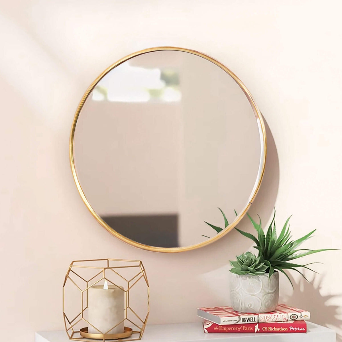 Decorative Gold Round Wall Mirror | Statement Piece for Home Décor (MR 1011)