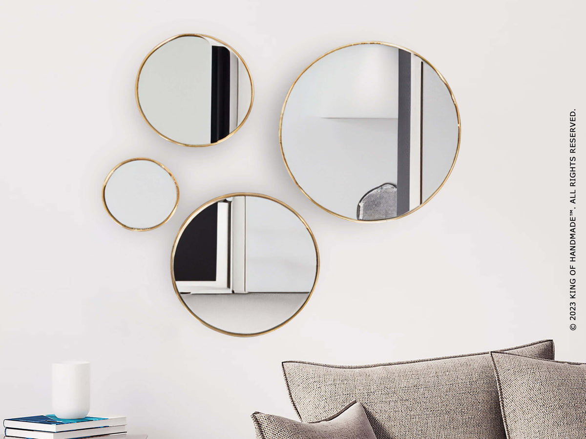 Decorative Gold Round Wall Mirror | Statement Piece for Home Décor (MR 1011)