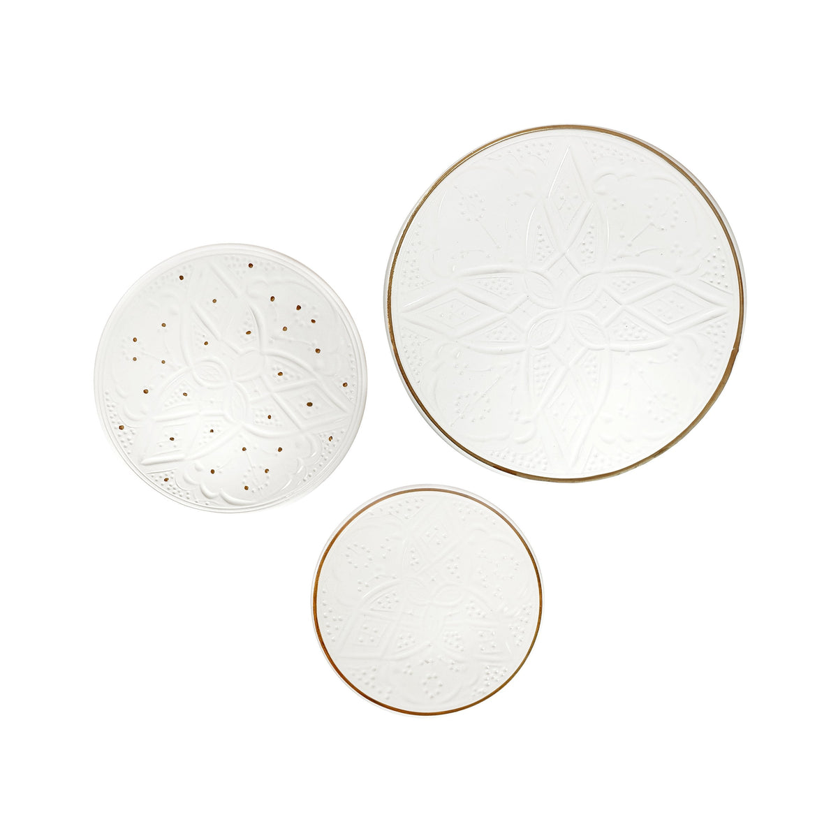 Set of 3 Beldi Plate White - Medium