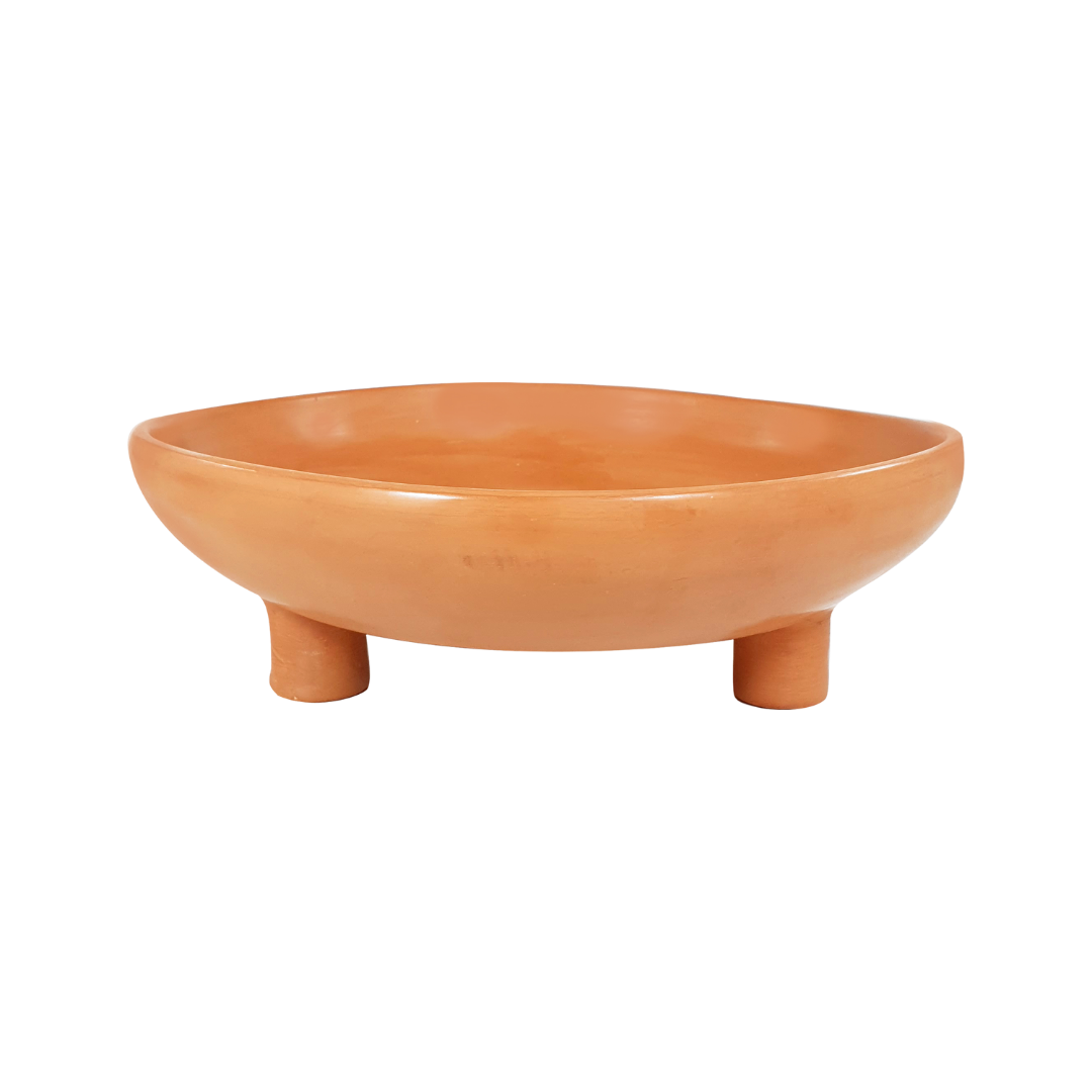 set of 2 Tadelakt Tripod Fruit Bowl Terracotta