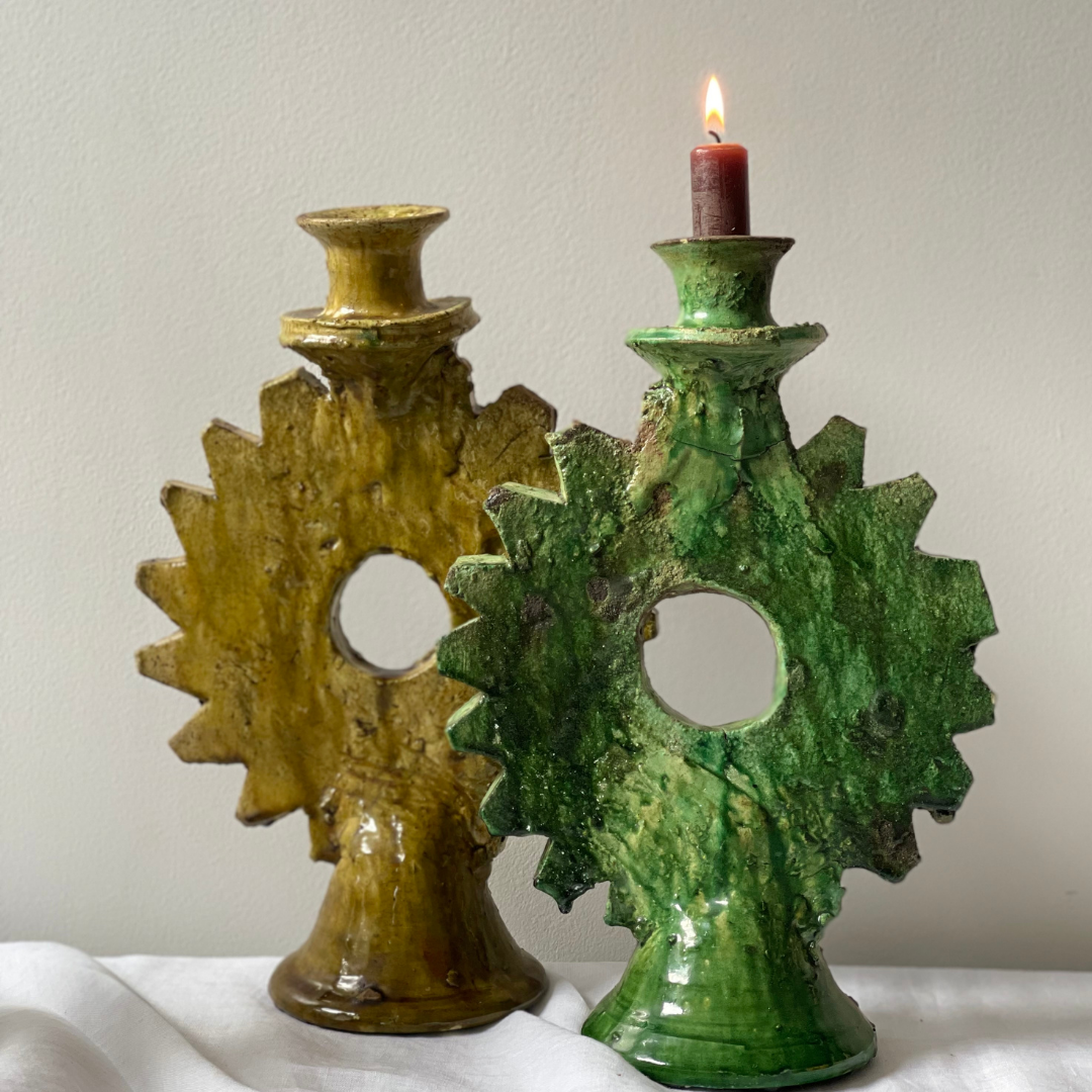 Set of 2 Tamegroute Soliel Candle Holder