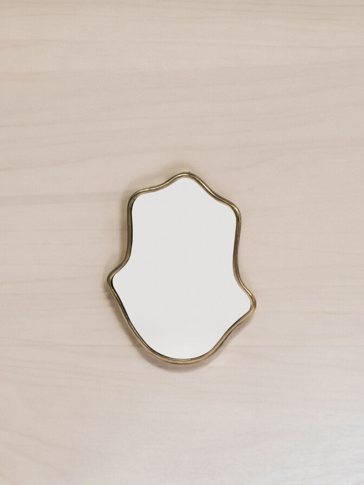 Unique Moroccan Handmade Brass Mirror | Irregular Asymmetrical Design (1008)