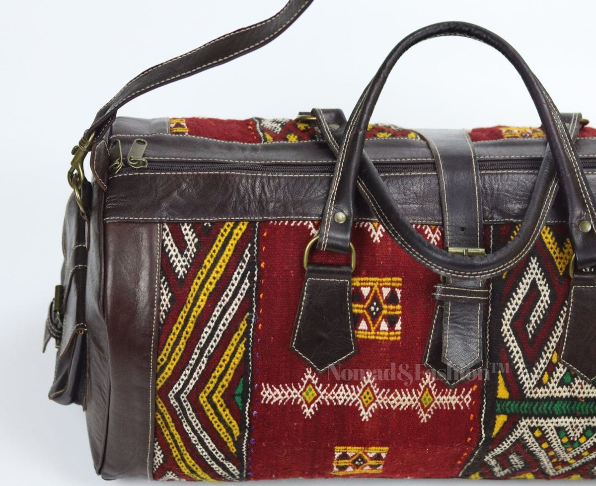 Leather Kilim Travel Bag-Atlas Nomad