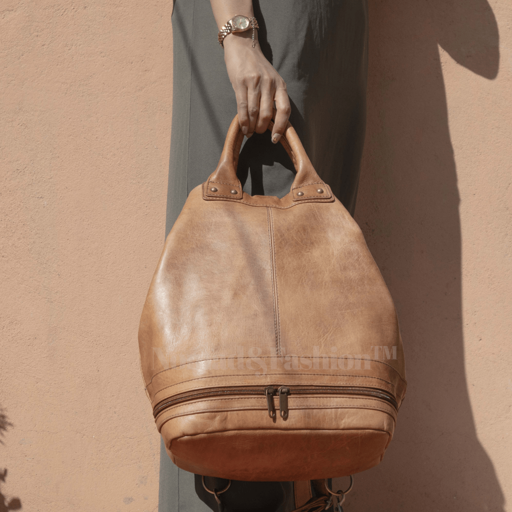 Handmade Leather Bucket Bag-Safari collection