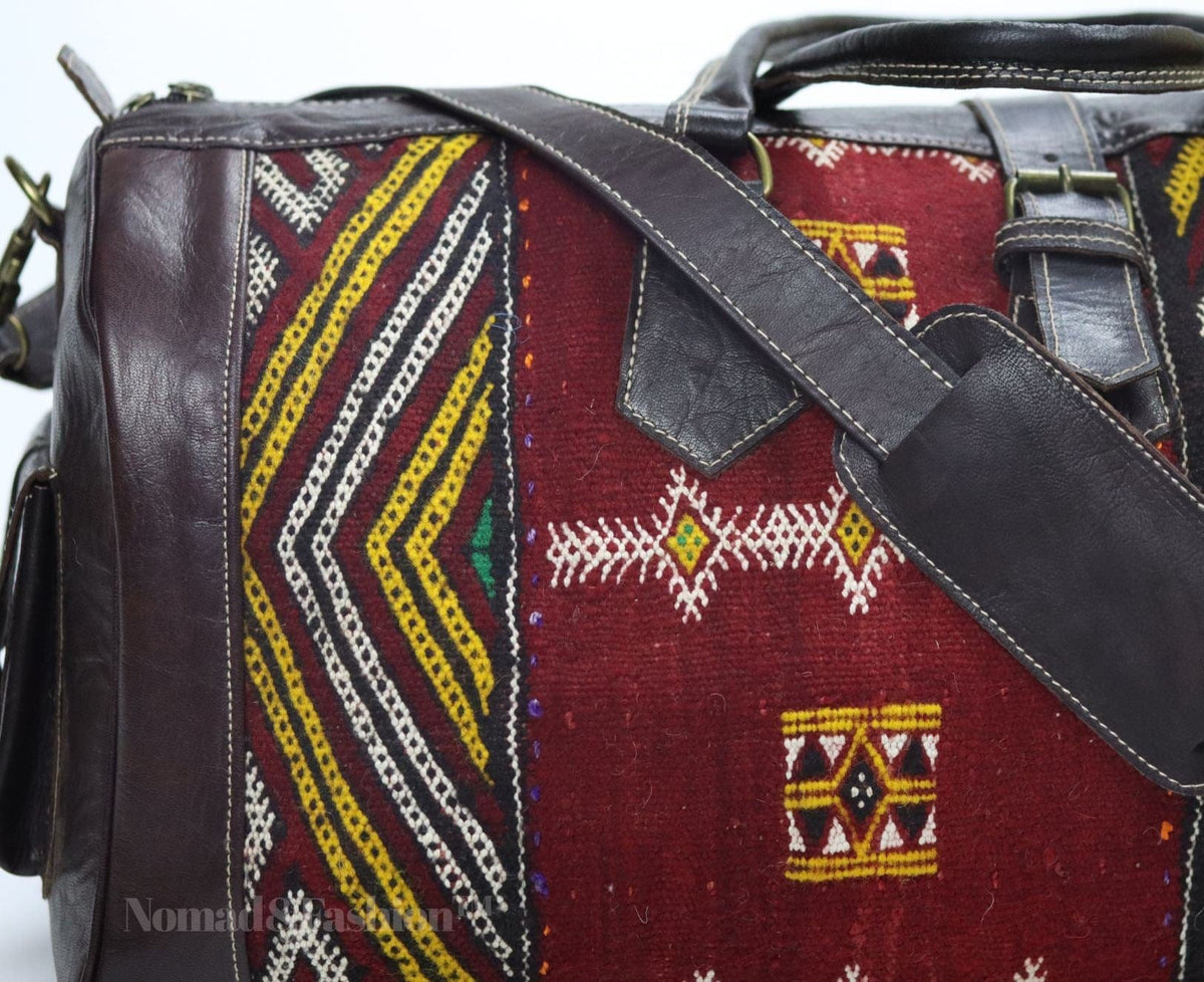 Leather Kilim Travel Bag-Atlas Nomad