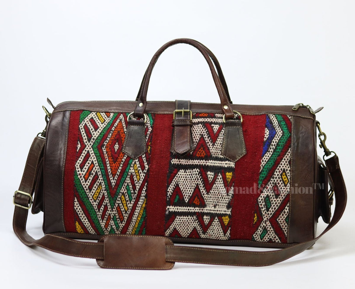 Leather Kilim Travel Bag-Atlas Nomad