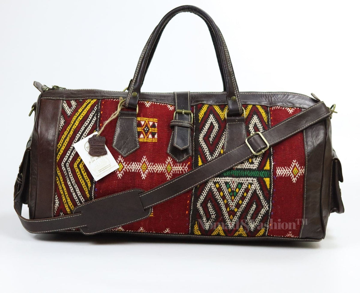 Leather Kilim Travel Bag-Atlas Nomad