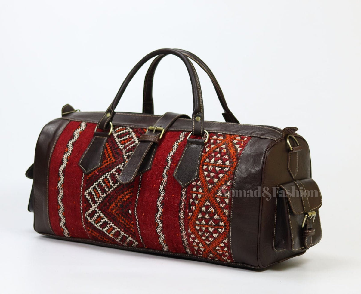 Leather Kilim Travel Bag-Atlas Nomad