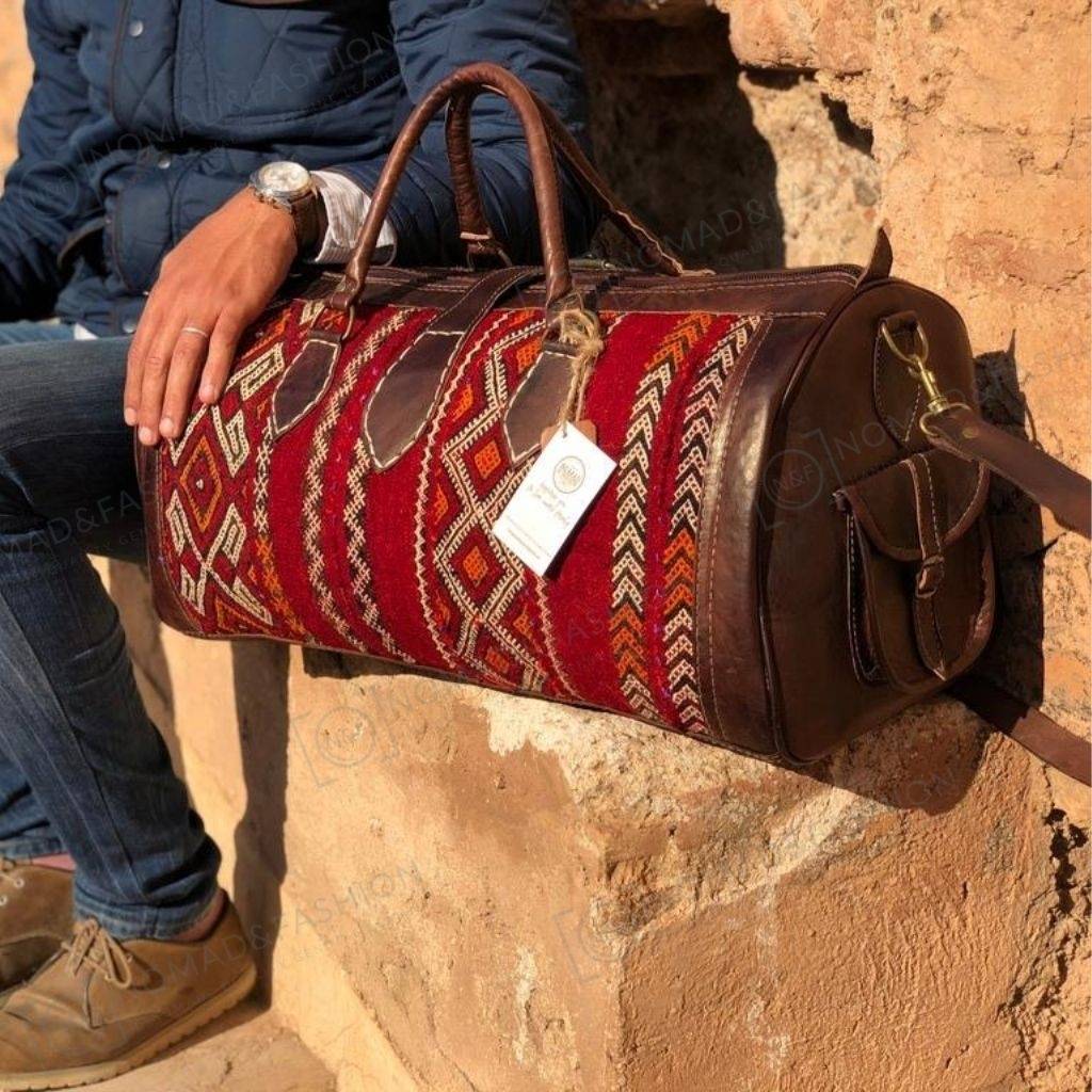 Leather Kilim Travel Bag Brown - FREE SHIPPING OFFER