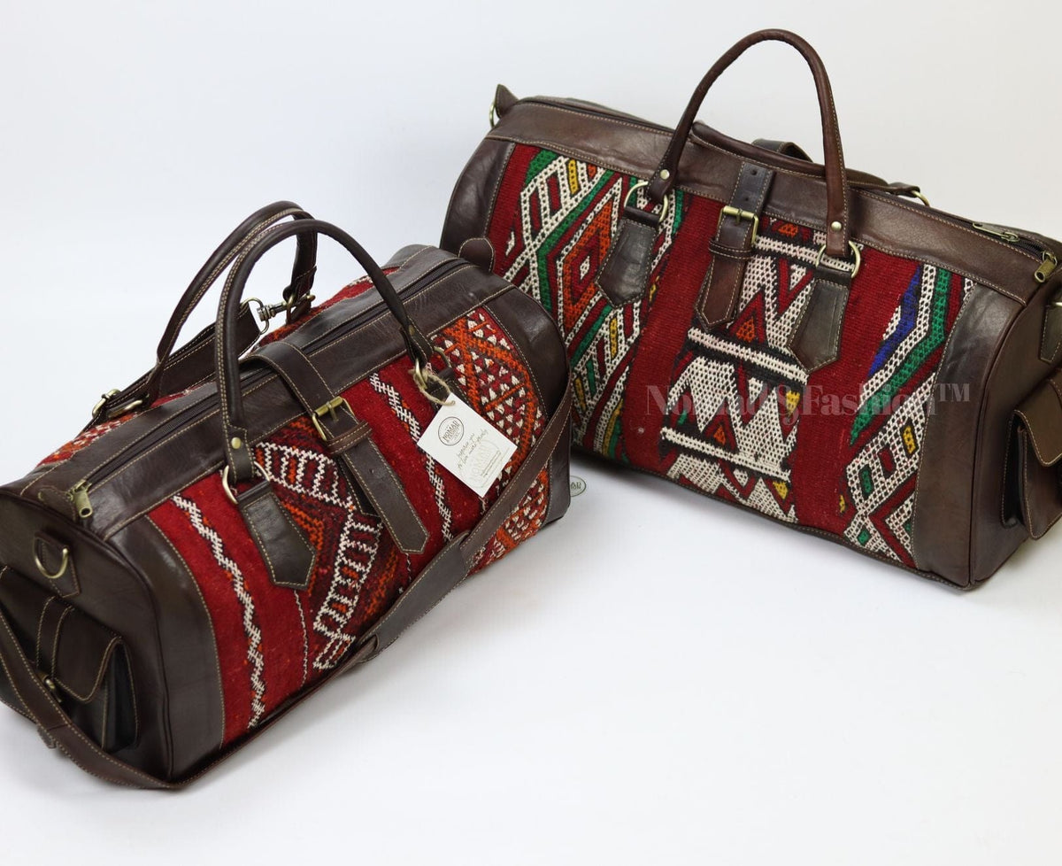 Leather Kilim Travel Bag-Atlas Nomad