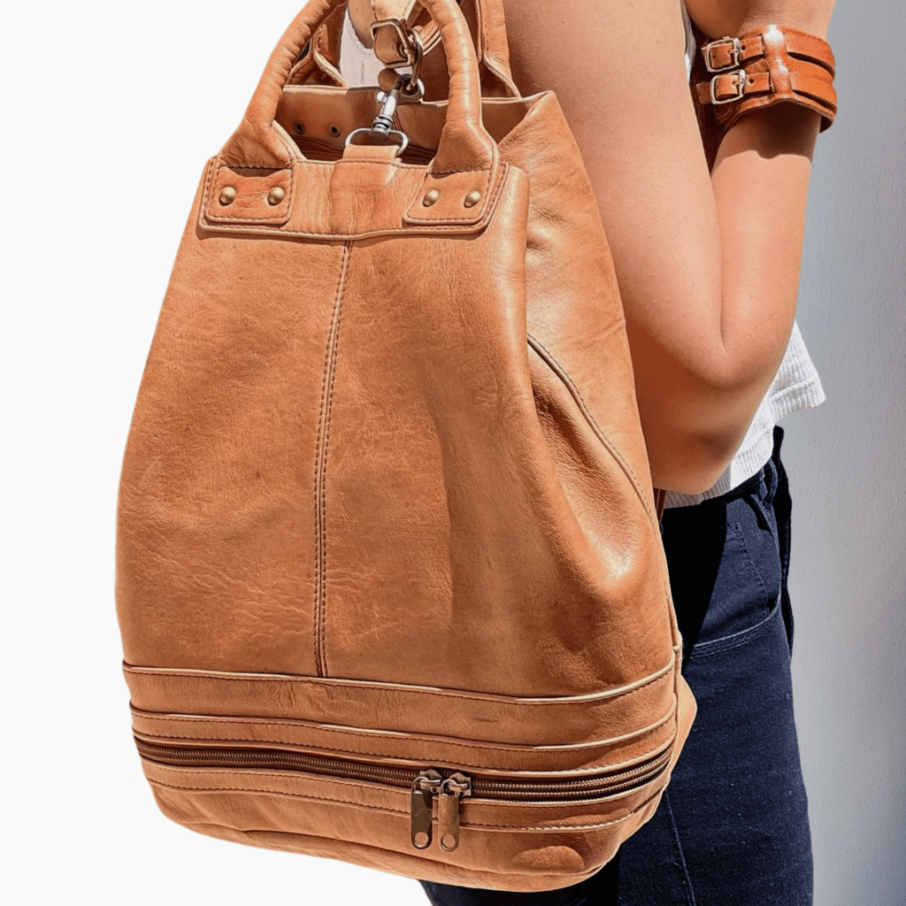 Handmade Leather Bucket Bag-Safari collection