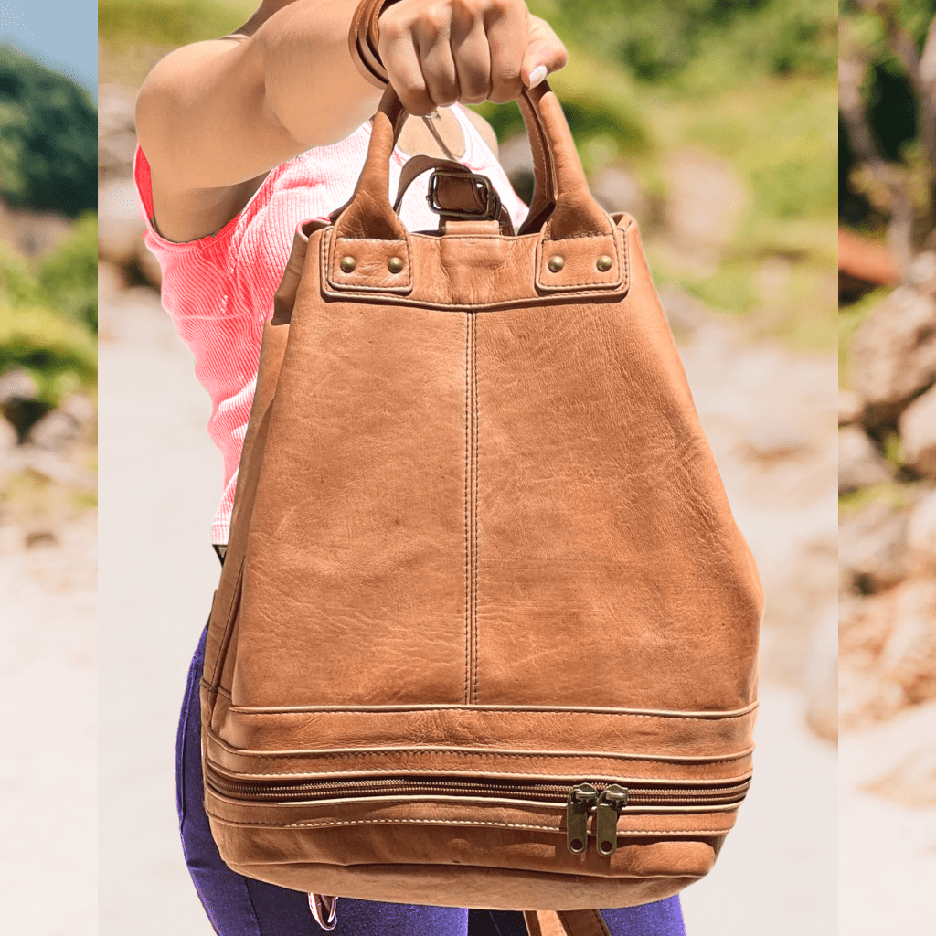 Handmade Leather Bucket Bag-Safari collection