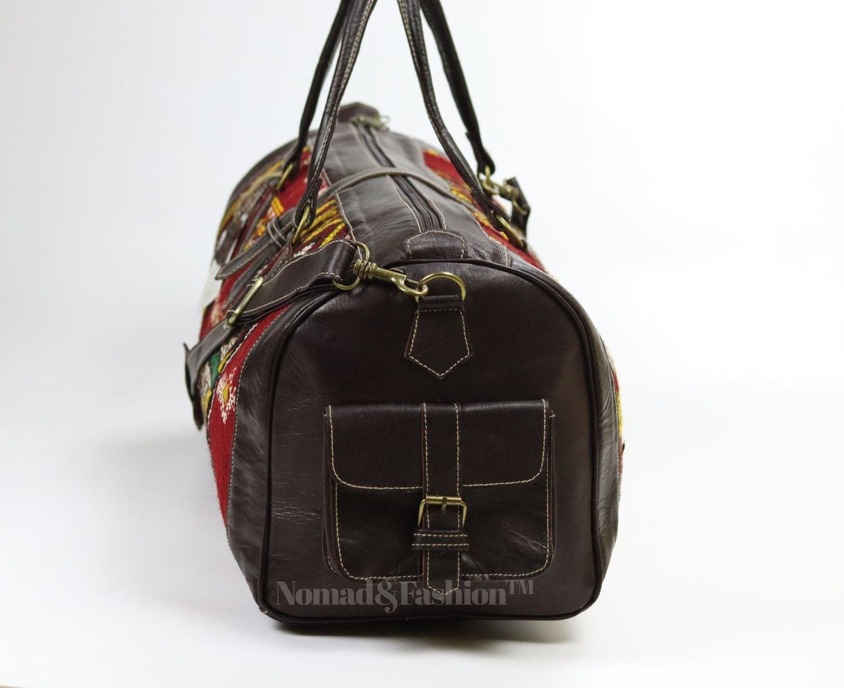 Leather Kilim Travel Bag-Atlas Nomad