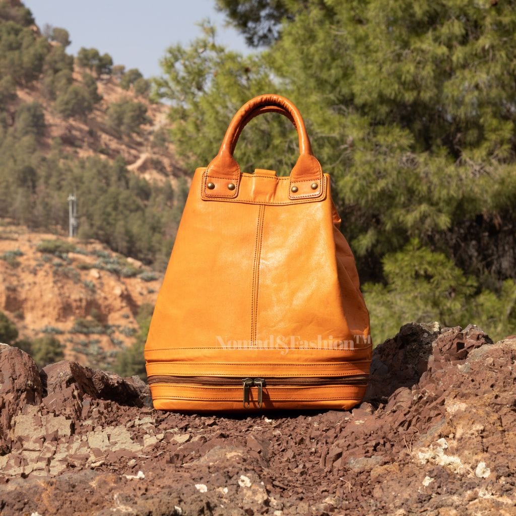 Handmade Leather Bucket Bag-Safari collection