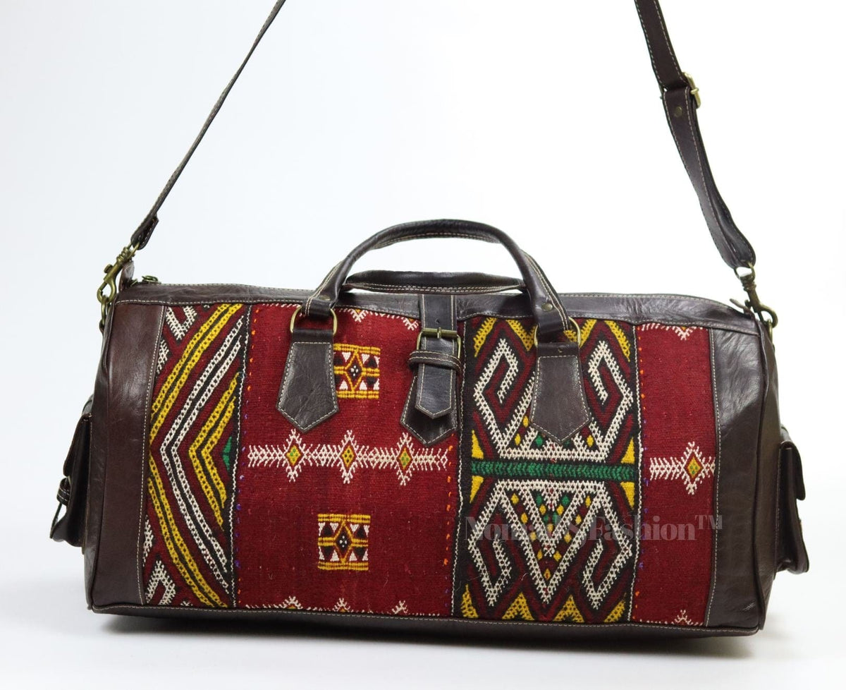 Leather Kilim Travel Bag-Atlas Nomad