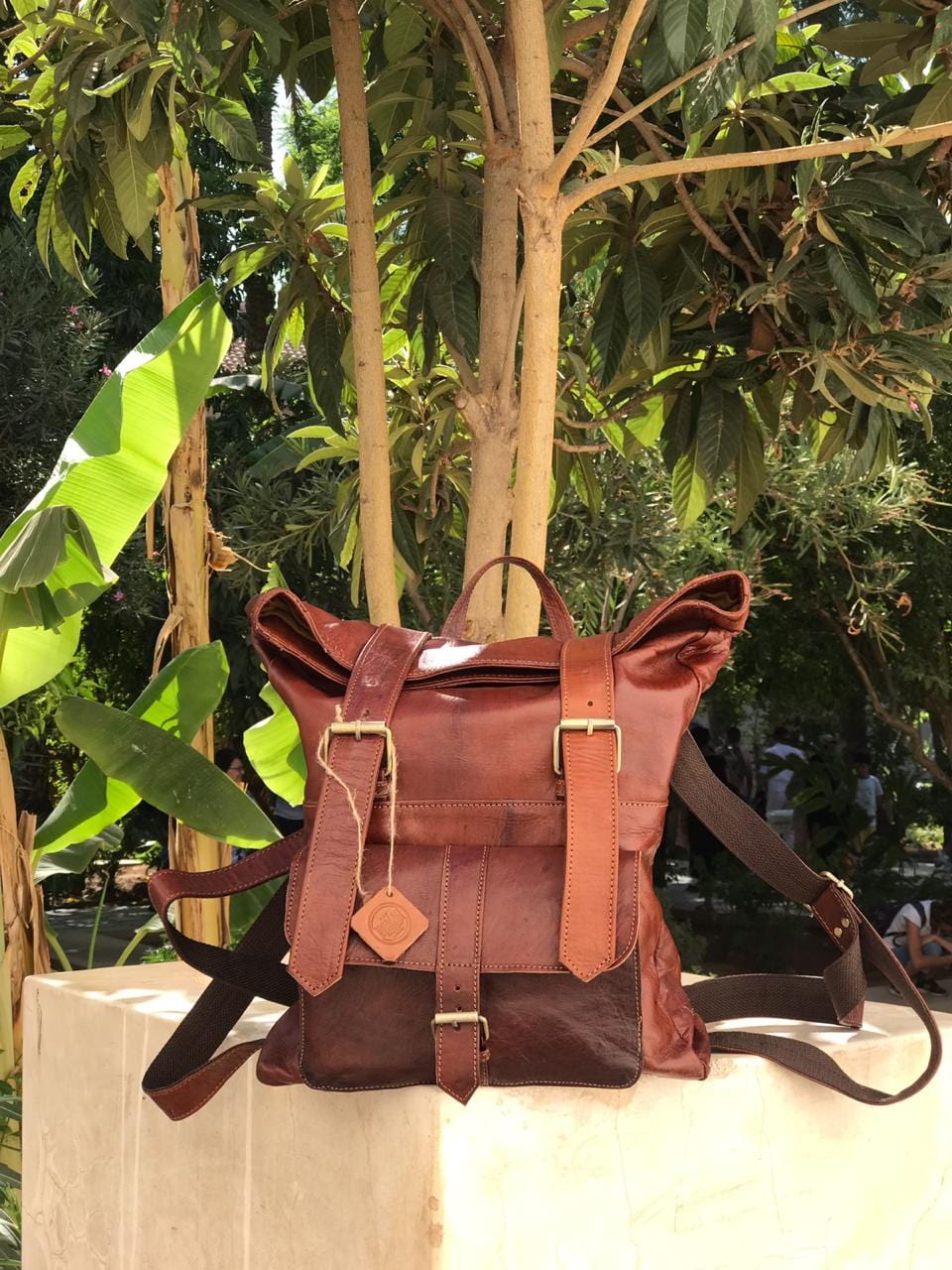 Moroccan handmade Leather Backpack Hiking Large - nomad&amp;fashion