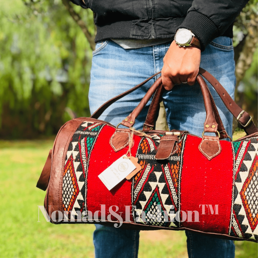 Leather Kilim Travel Bag-Atlas Nomad