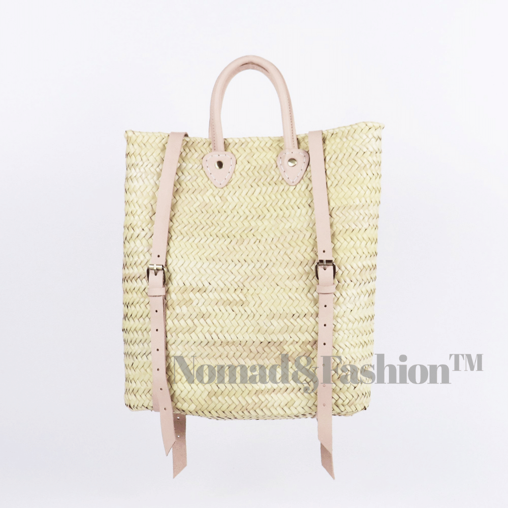 Handwoven Straw Backpack